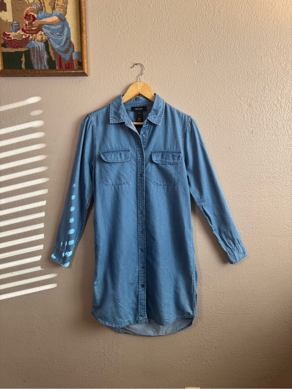 Karen Kane Long Sleeve Chambray Shirtdress | Size XS
